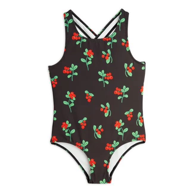 Badeanzug Blume Bio-Baumwolle | Schwarz
