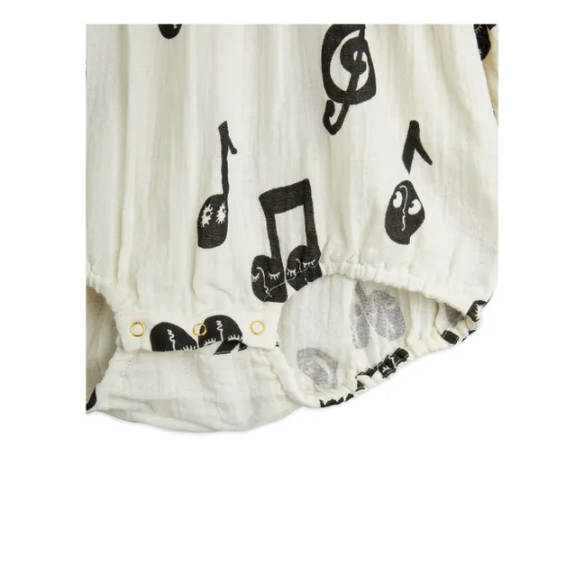 Organic Cotton Notes romper | White