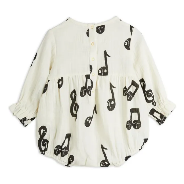 Organic Cotton Notes romper | White