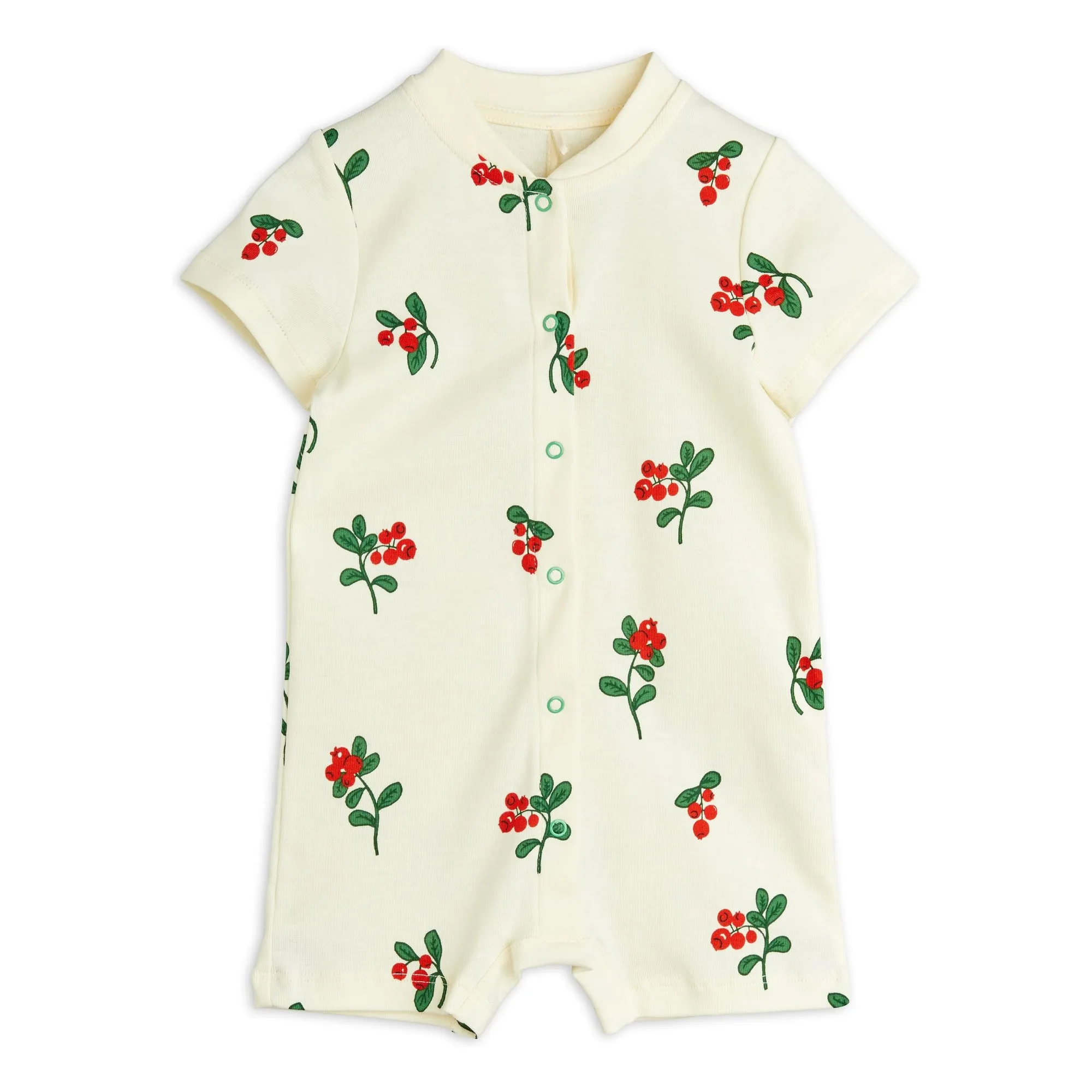 Mini Rodini Ecru Organic Cotton Floral Jumpsuit