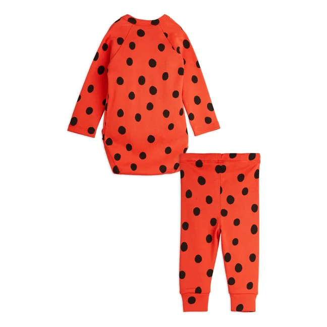 Conjunto de body y legging de algodón ecológico | Rojo