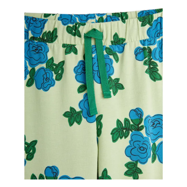 Pantaloni in cotone biologico Roses | Verde pistacchio