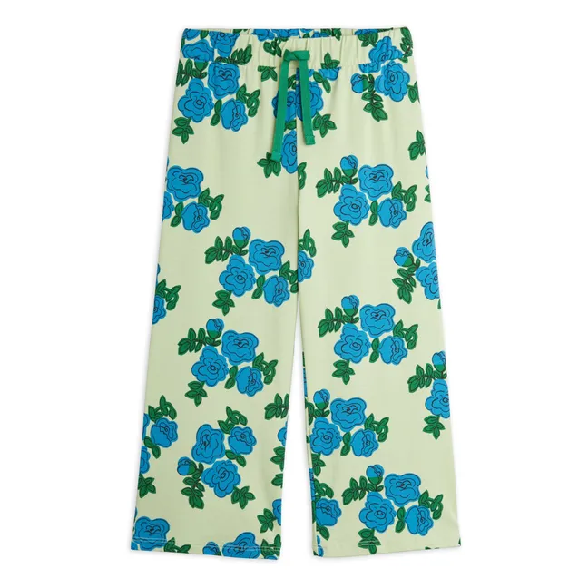Pantaloni in cotone biologico Roses | Verde pistacchio