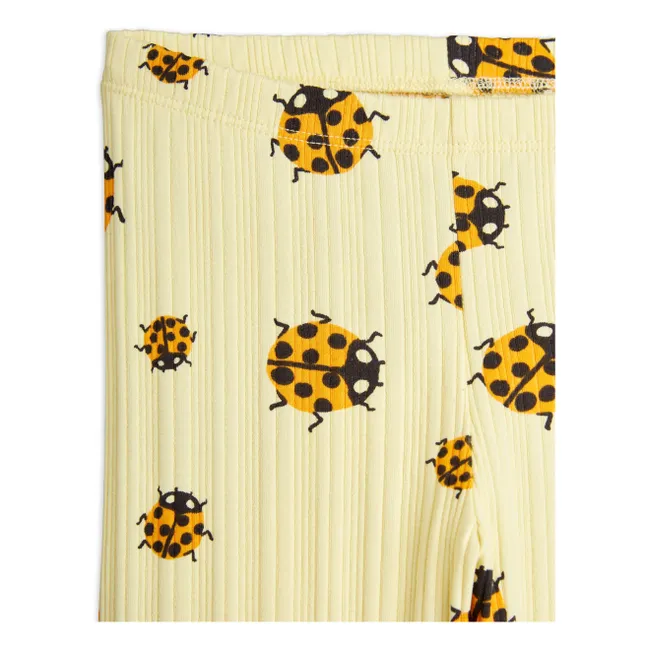 Legging Marienkäfer gerippt Bio-Baumwolle | Gelb