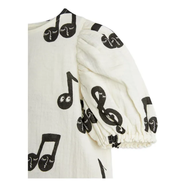 Bluse Notes Gaze aus Bio-Baumwolle | Weiß