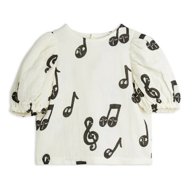 Bluse Notes Gaze aus Bio-Baumwolle | Weiß