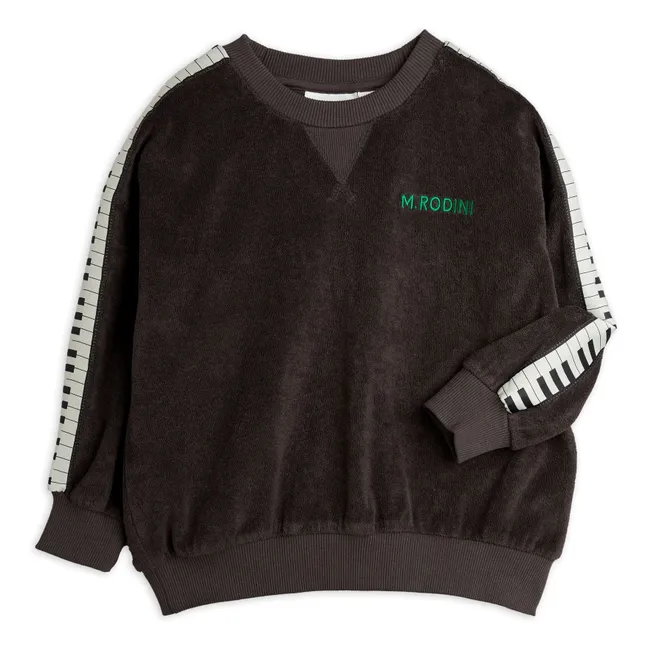 Sweatshirt Piano Frottee Bio | Schwarz