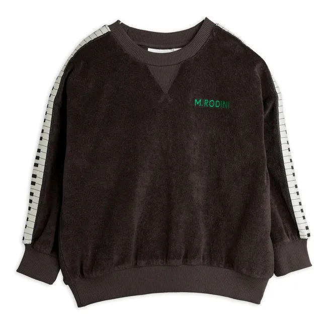 Sweatshirt Piano Frottee Bio | Schwarz