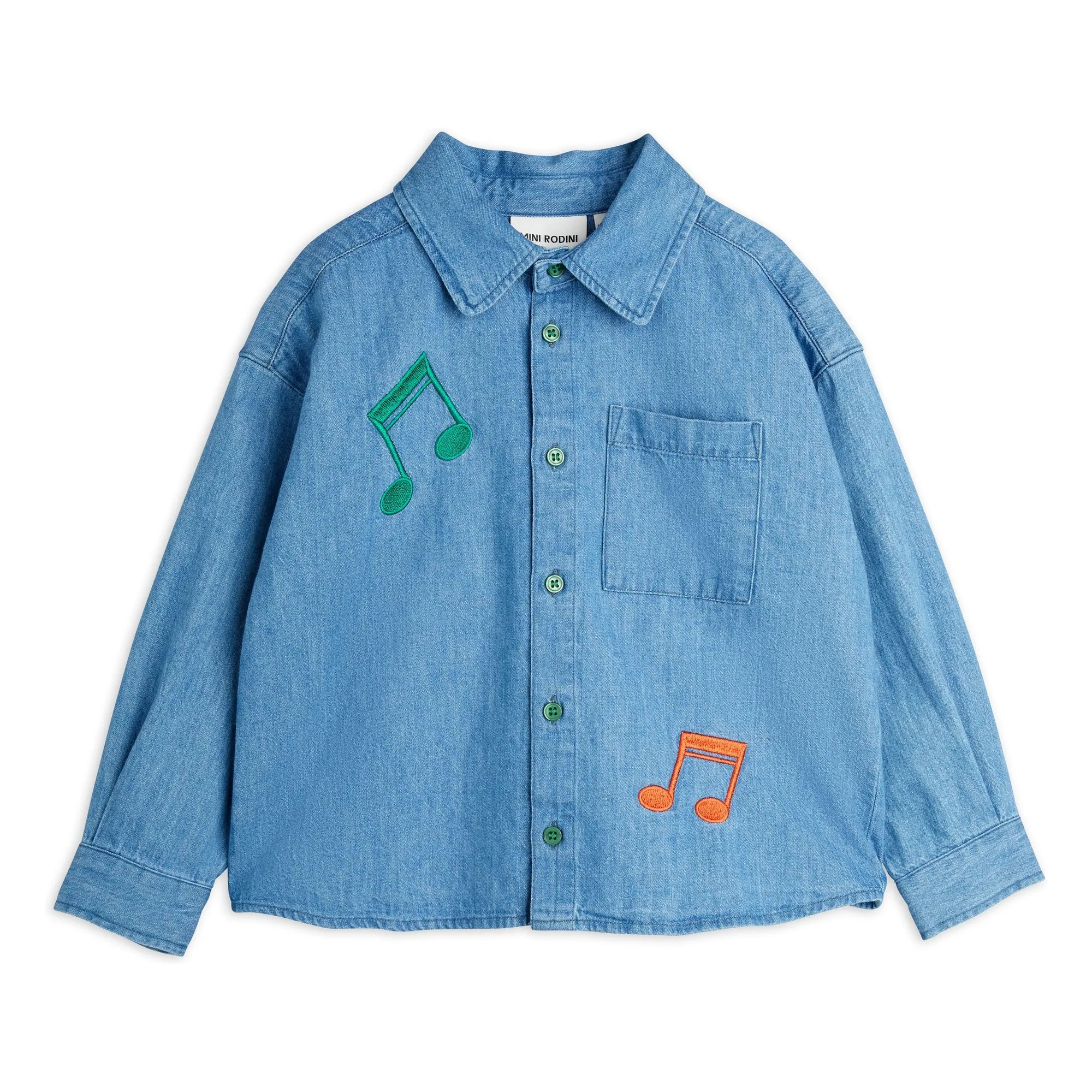 Mini Rodini Blue Notes Denim Organic Cotton Shirt
