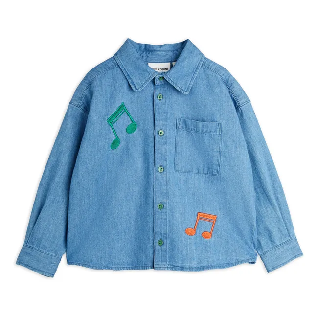 Note Camicia in cotone organico Denim | Blu