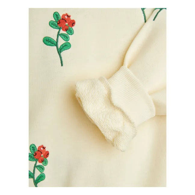 Felpa floreale in cotone biologico | Ecru