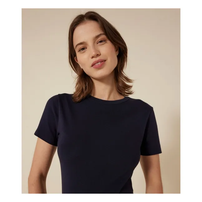 T-Shirt Col Rond Coton Bio | Bleu marine