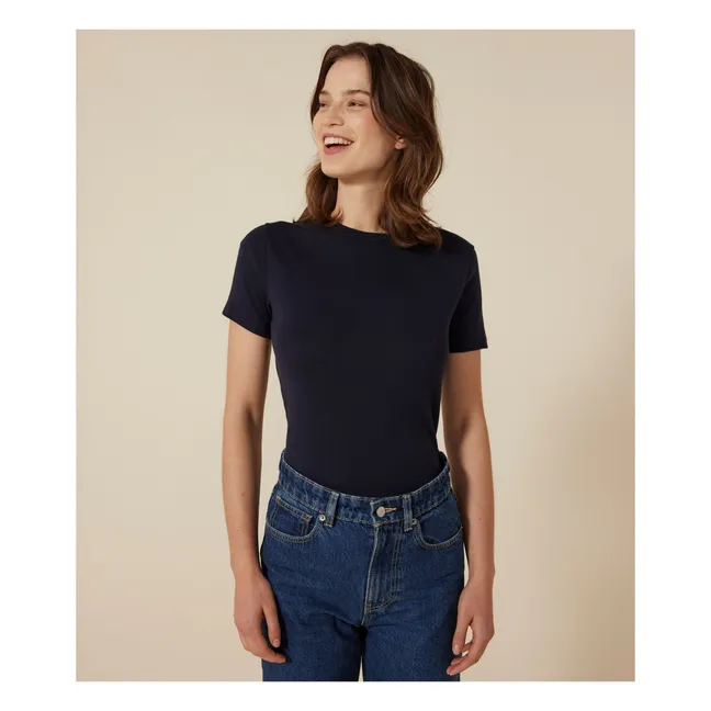 T-Shirt Col Rond Coton Bio | Bleu marine