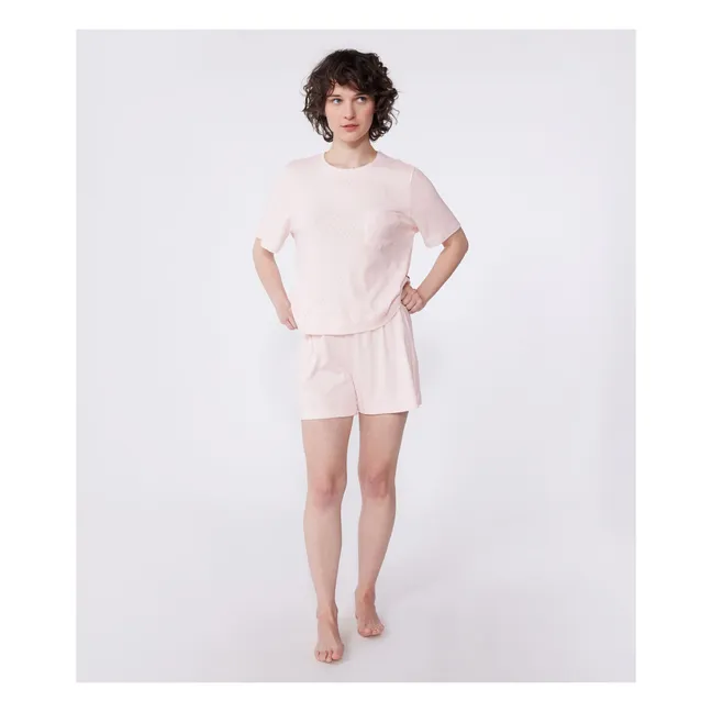 Pijama corto de algodón orgánico Brownie | Rosa
