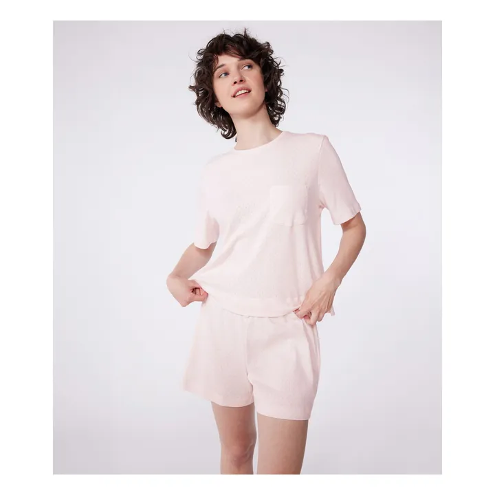 Pyjashort Brownie Coton Bio | Rose- Image produit n°1