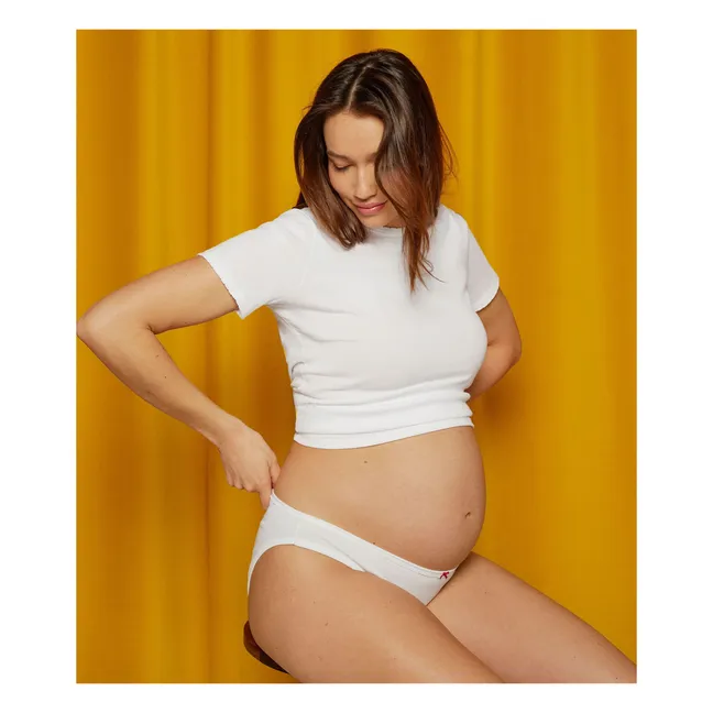 Camiseta Cocotte Cuello Redondo Algodón Ecológico | Blanco