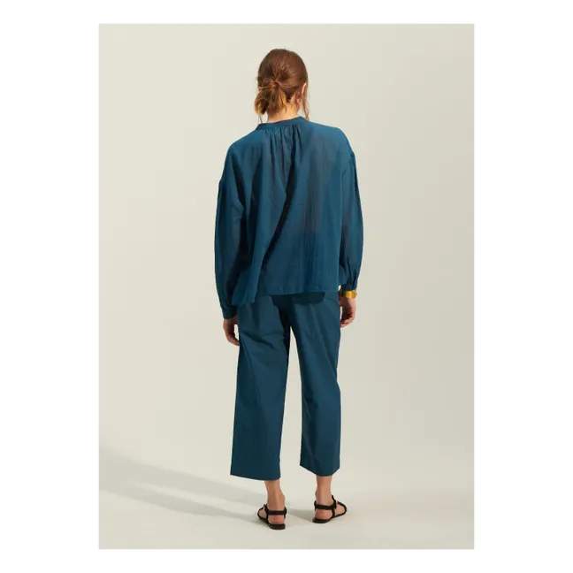 Pantaloni Bonita in popeline di cotone | Blu petrolio