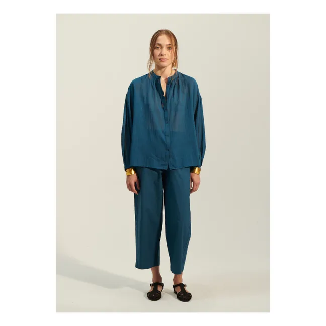 Pantaloni Bonita in popeline di cotone | Blu petrolio