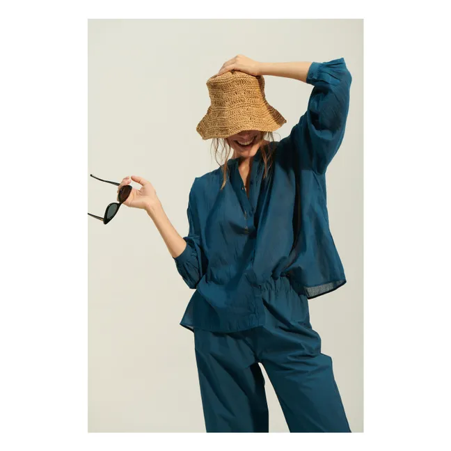 Pantaloni Bonita in popeline di cotone | Blu petrolio
