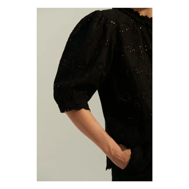 Blouse Paros Schiffli | Noir