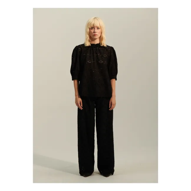 Blouse Paros Schiffli | Noir