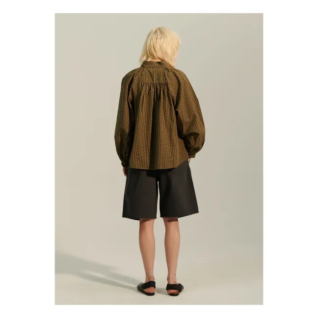 Bluse Paxos Kariert | Khaki