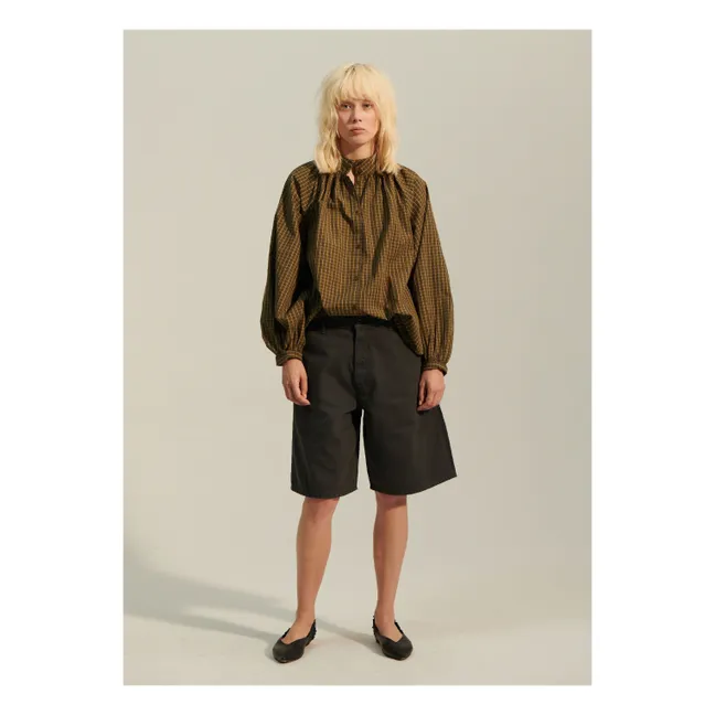 Bluse Paxos Kariert | Khaki