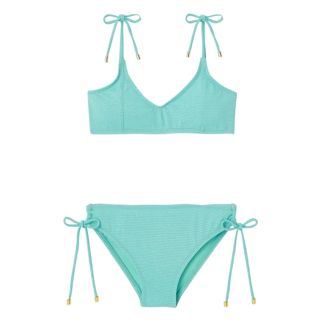 Maillot de Bain 2 Pièces Bahamas Métallisé | Turquoise