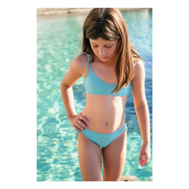Maillot de Bain 2 Pièces Bahamas Métallisé | Turquoise