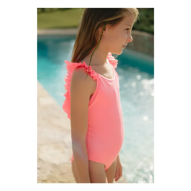 1 Piece Swimsuit Anti-UV Recycled Fibers | Coral