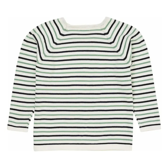 Pull Rayures Maille Fine Coton Bio | Bleu marine