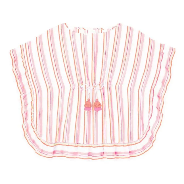 Gestreifter Kaftan Metallic | Rosa
