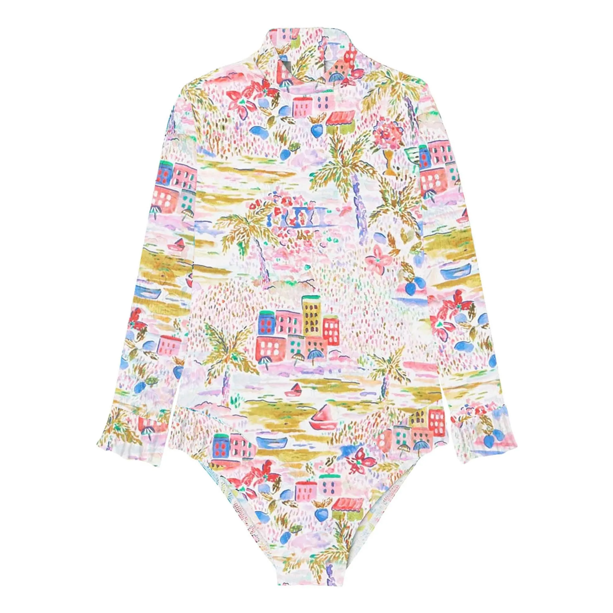 Lison Paris Pink Gigi Recycled Fiber Uv Protection Swimsuit