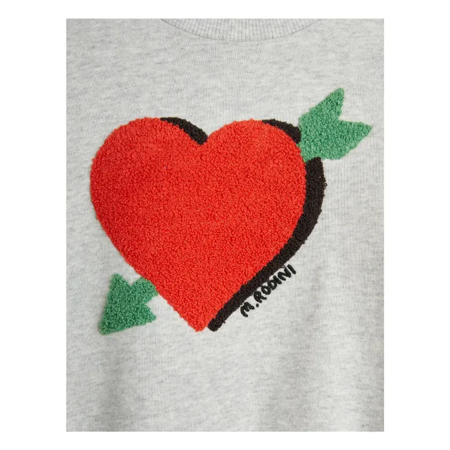 Sweatshirt Arrowed Heart Baumwolle | Grau Meliert