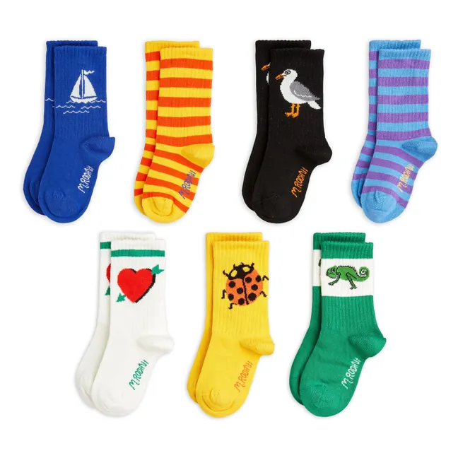 7er-Pack Socken Möwe aus Bio-Baumwolle | Schwarz
