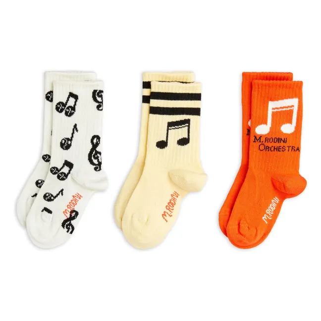3er-Pack Socken Note Bio-Baumwolle | Seidenfarben