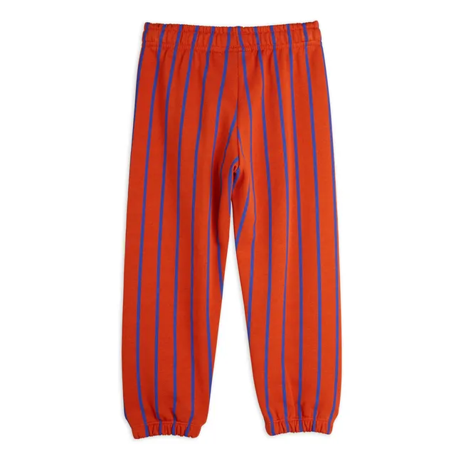 Jogger Rayé Coton Bio | Rouge