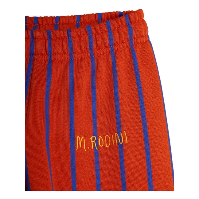 Jogger Rayé Coton Bio | Rouge