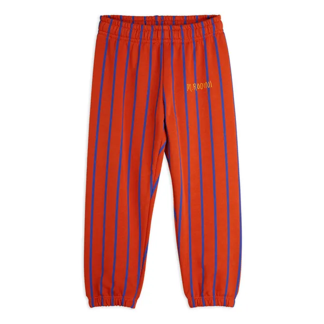 Jogger Rayé Coton Bio | Rouge