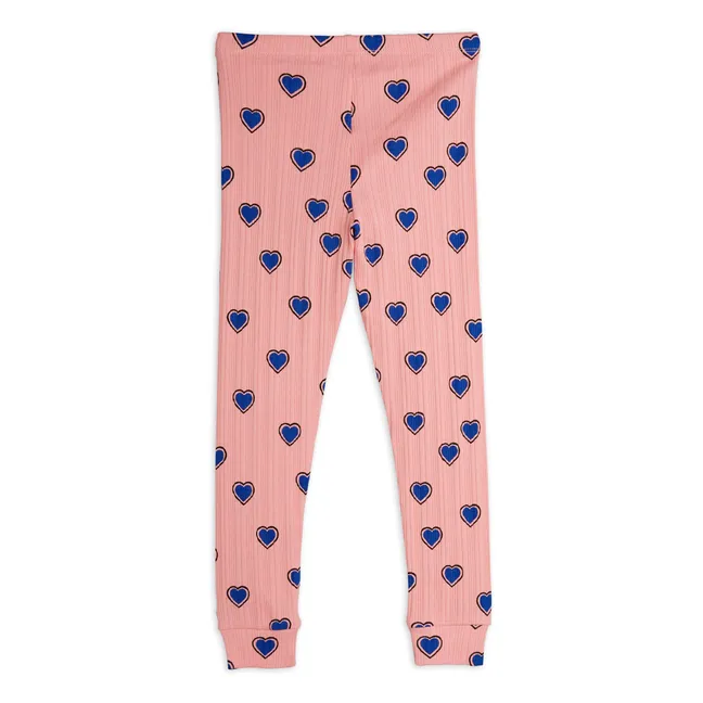 Legging Coeurs Coton Bio | Rose