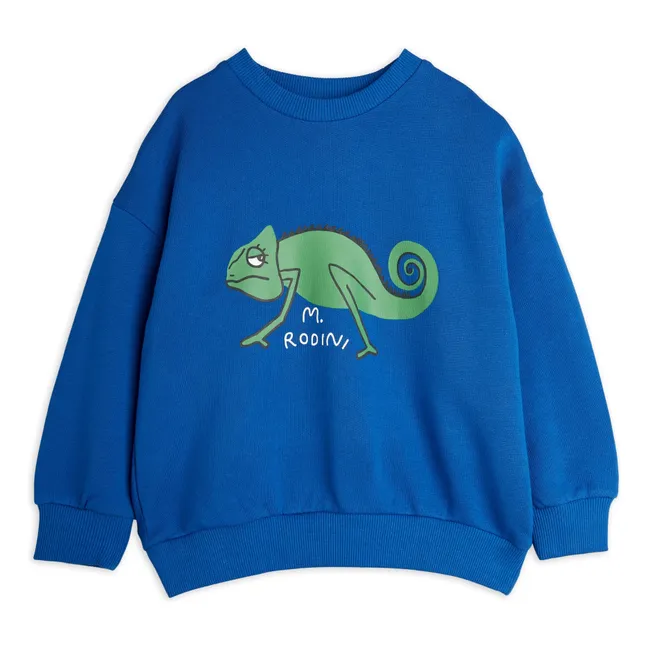 Felpa in cotone organico Lizard | Blu