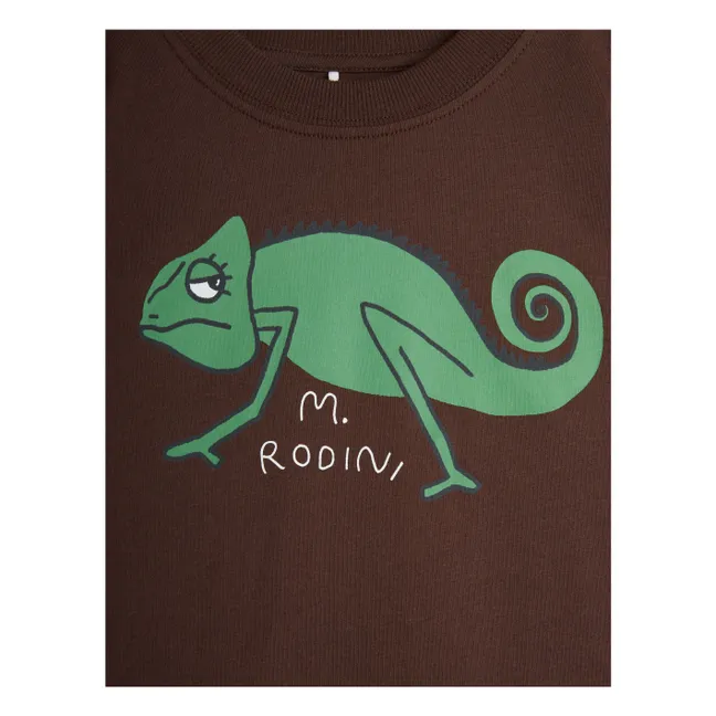 T-Shirt Eidechse Bio-Baumwolle | Braun