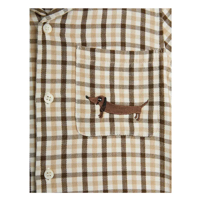 Gingham-Hemd | Beige