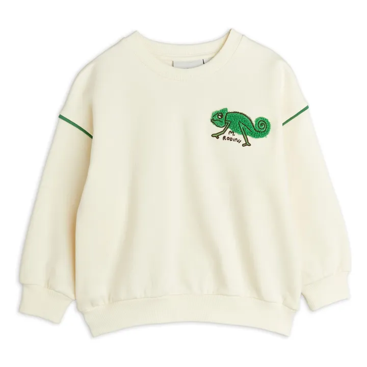 Sweat Lézard Coton Bio | Ecru- Image produit n°0