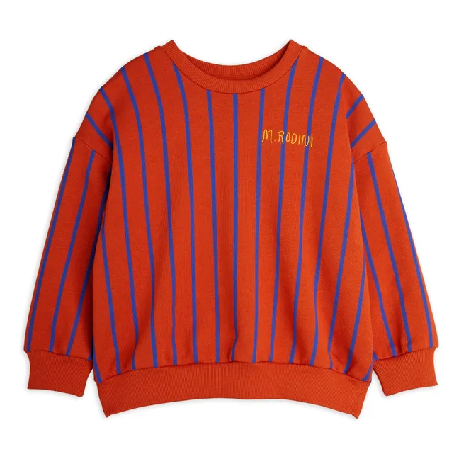 Felpa a righe in cotone biologico | Rosso
