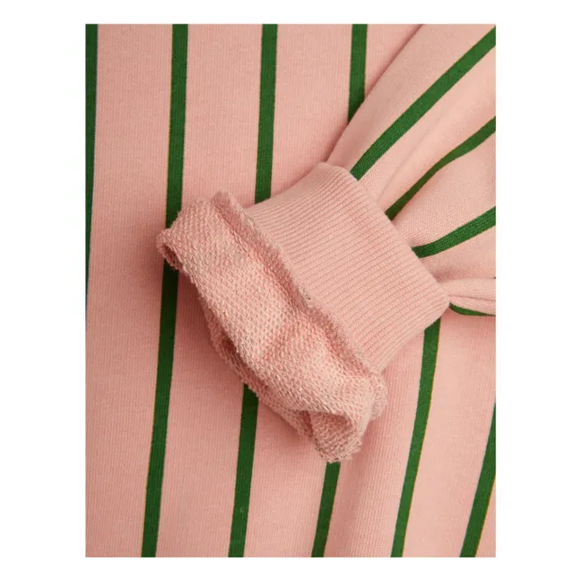 Organic cotton striped sweatshirt | Peach