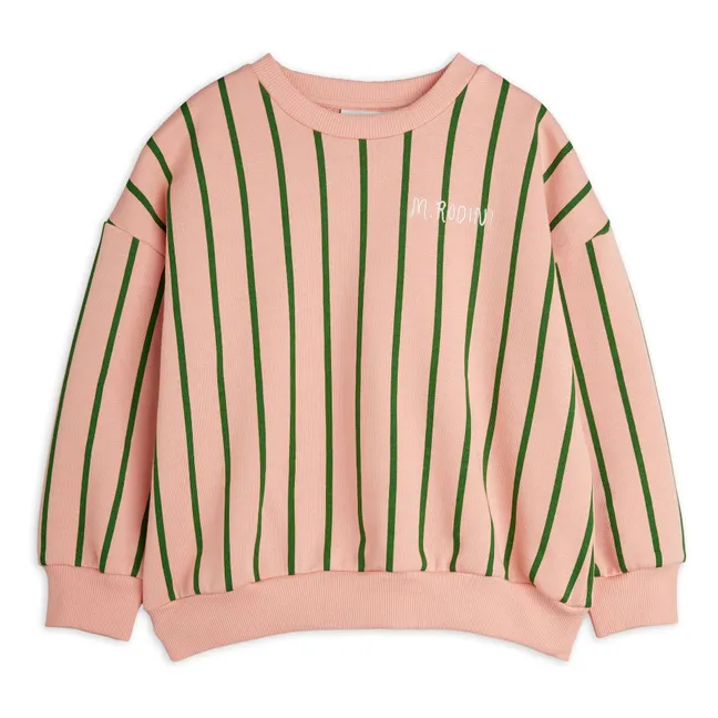 Gestreiftes Sweatshirt aus Bio-Baumwolle | Pfirsichfarben