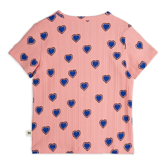 T-Shirt Herzen Bio-Baumwolle | Rosa
