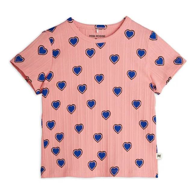 T-Shirt Herzen Bio-Baumwolle | Rosa