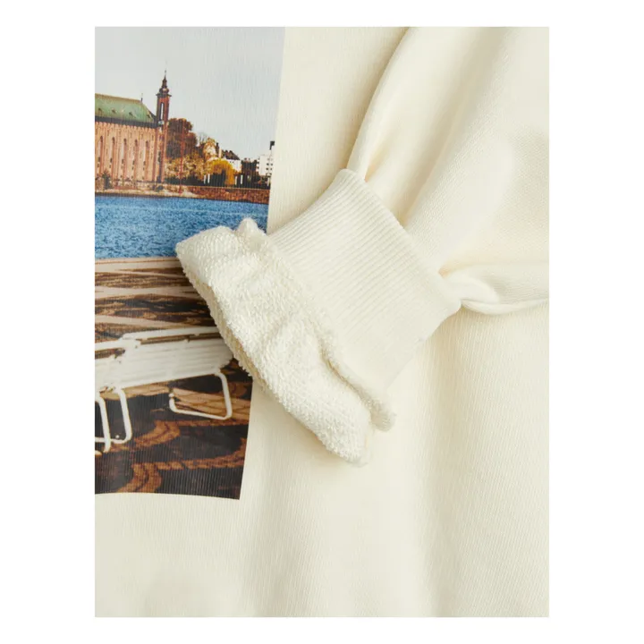 Sweat City Hall Coton Bio | Ecru- Image produit n°4